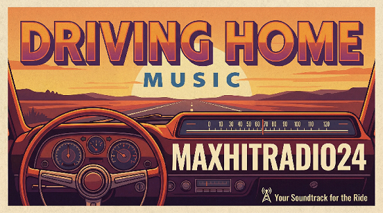 Car dashboard during evening commute