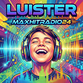 Album cover art next to a live radio icon